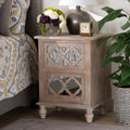 Carson Carrington Dagarn Rustic French Country Quatrefoil Nightstand