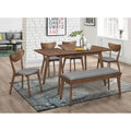 Carson Carrington Daglosten Grey And Natural Walnut 7 Piece Dining Set