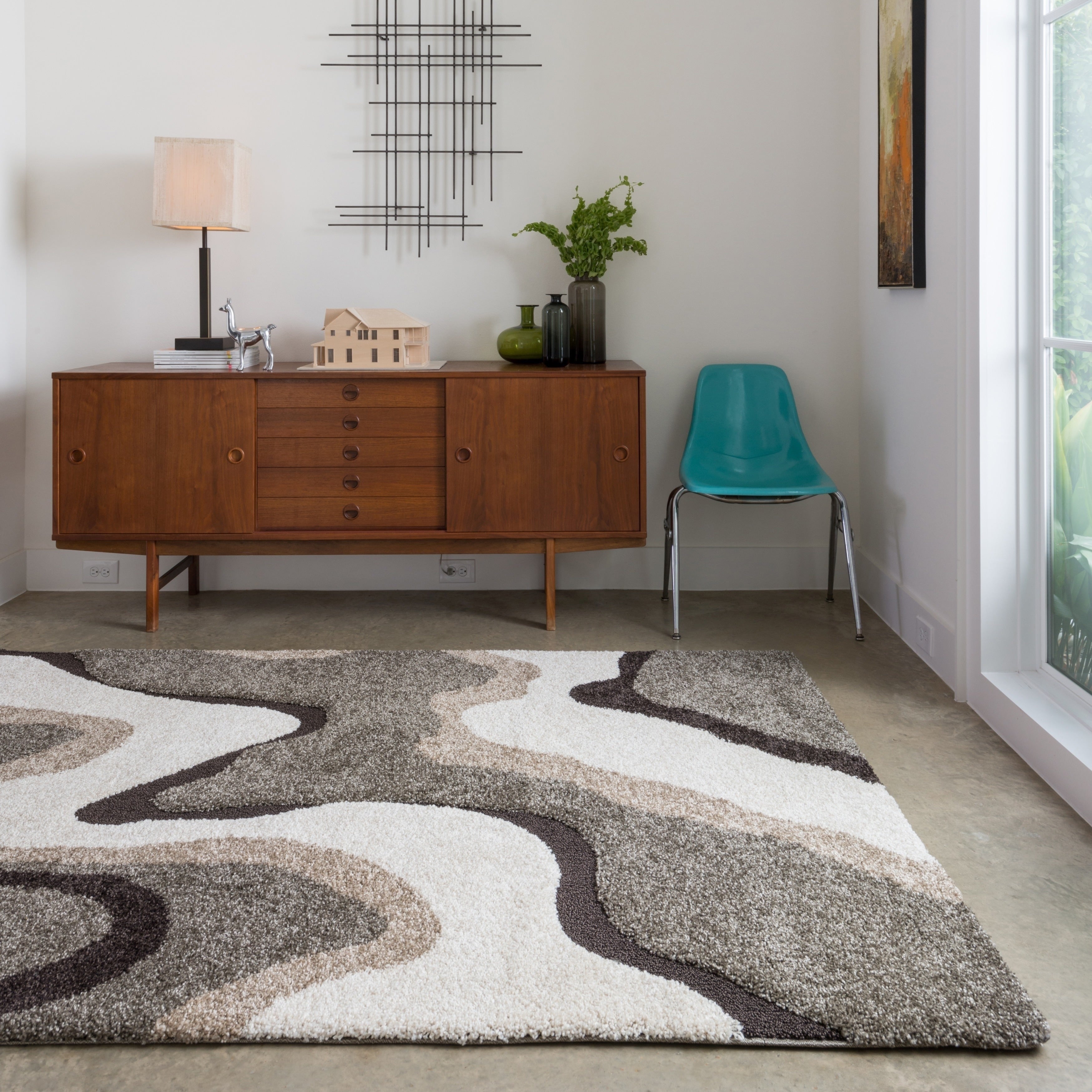 Carson Carrington Drammen Multicolor Shag Rug 53 X 77