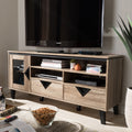 Carson Carrington Faaborg Contemporary Light Brown Wood 2 Drawer 55 Inch Tv Stand