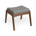 Carson Carrington Forssa Mid Century Modern Walnut Wood Upholstered Ottoman