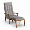 Carson Carrington Forssa Mid Century Walnut Wood Upholstered Lounge Chair And Ottoman Set