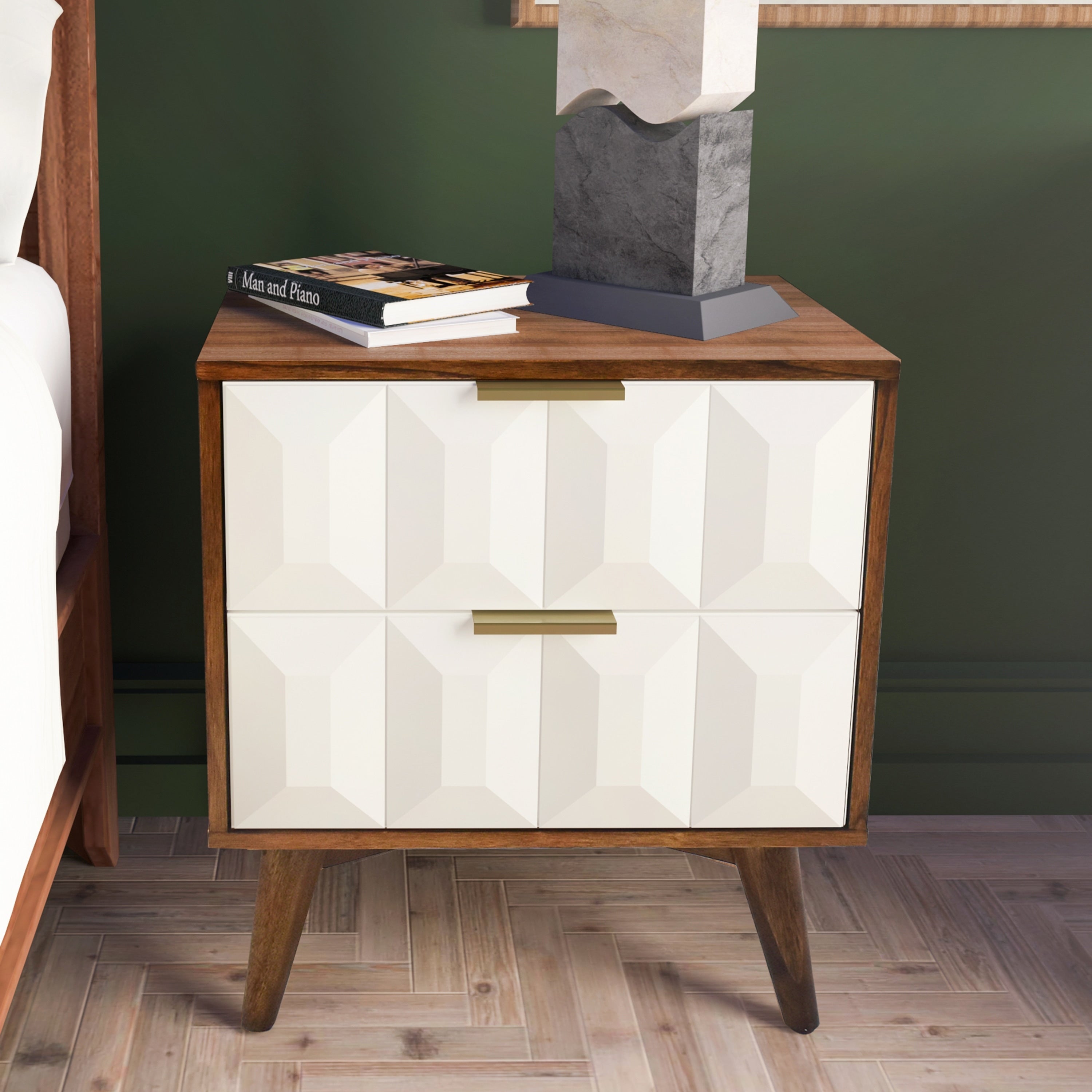 Carson Carrington Greta Burnished Walnut Mid Century Nightstand