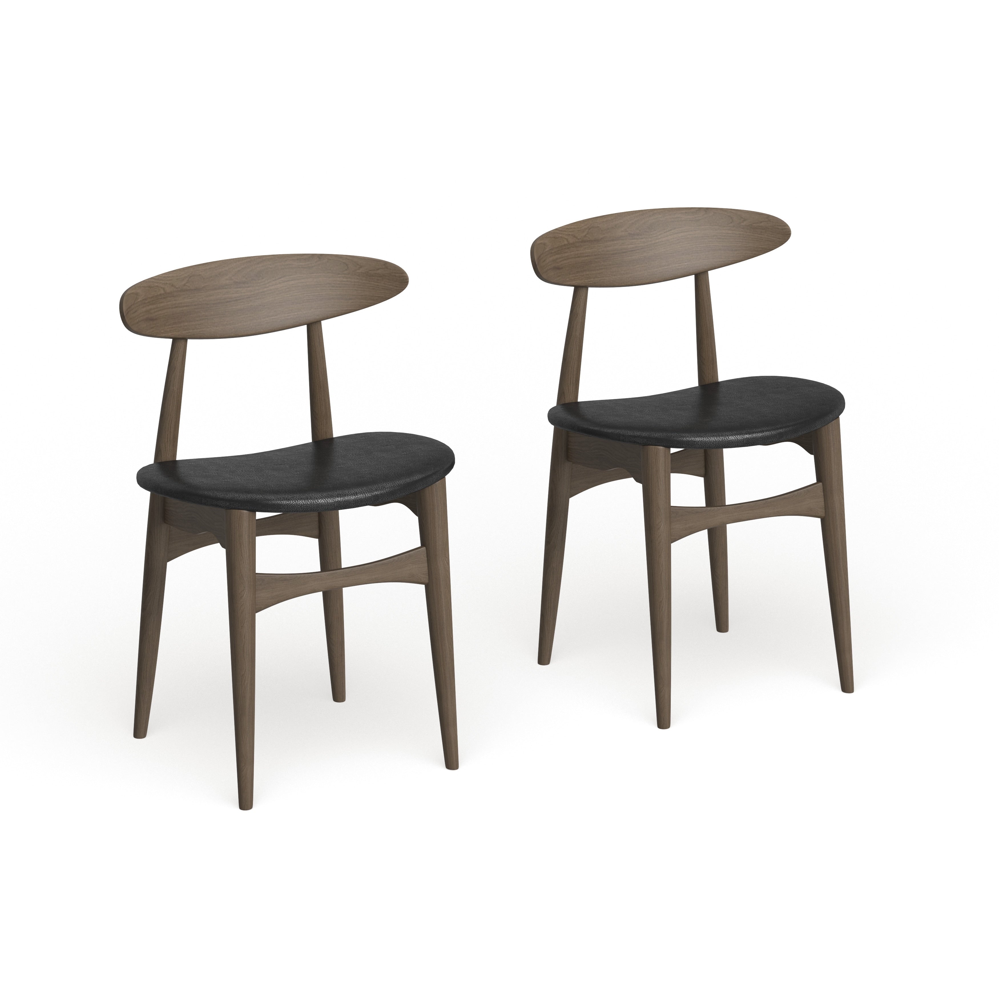 Carson Carrington Haapajarvi Mid Century Modern French Oak Dining Chair Set Of 2