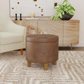 Porch Den Rockwell Large Button Tufted Round Storage Ottoman