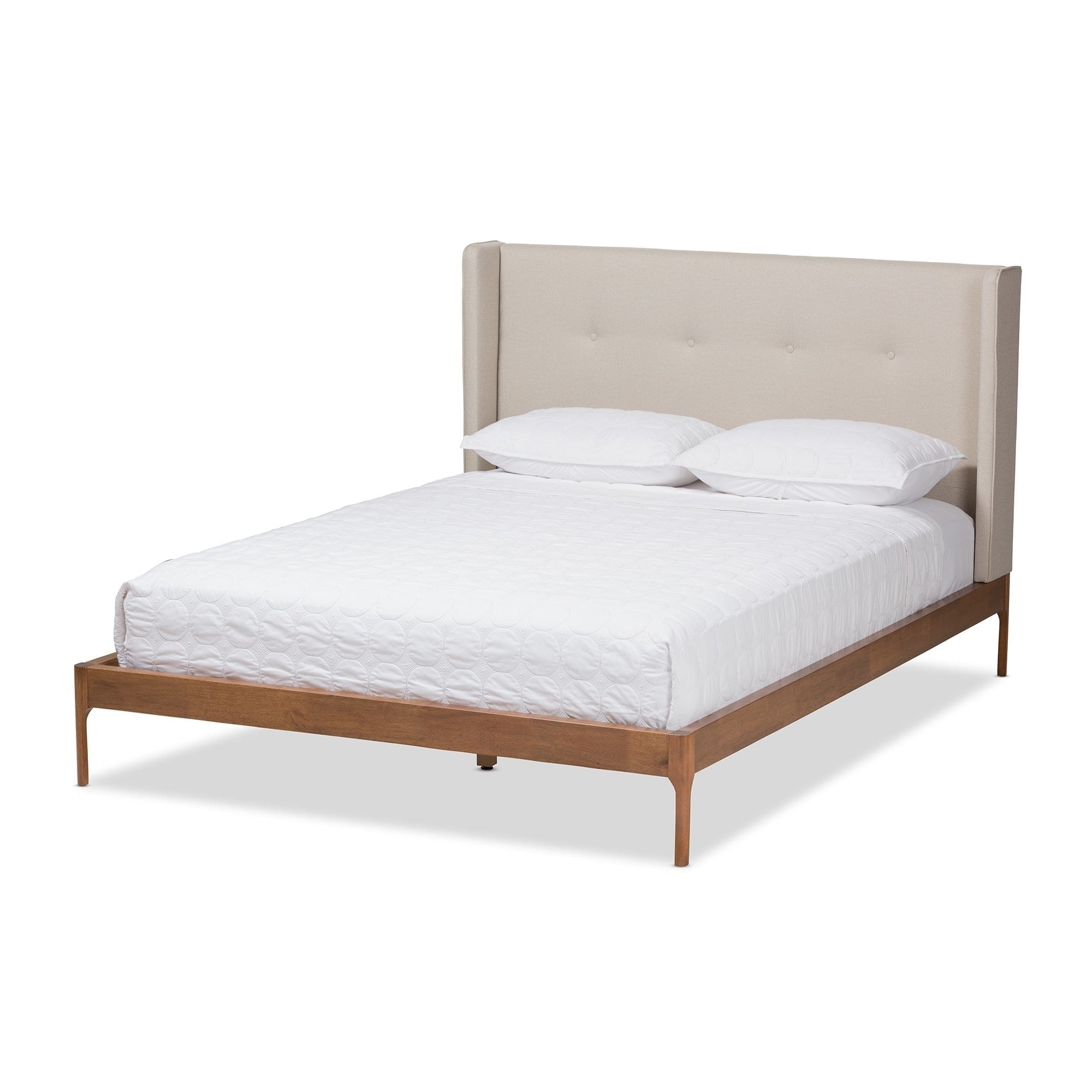 Carson Carrington Helsinki Mid Century Grey Fabric Platform Bed