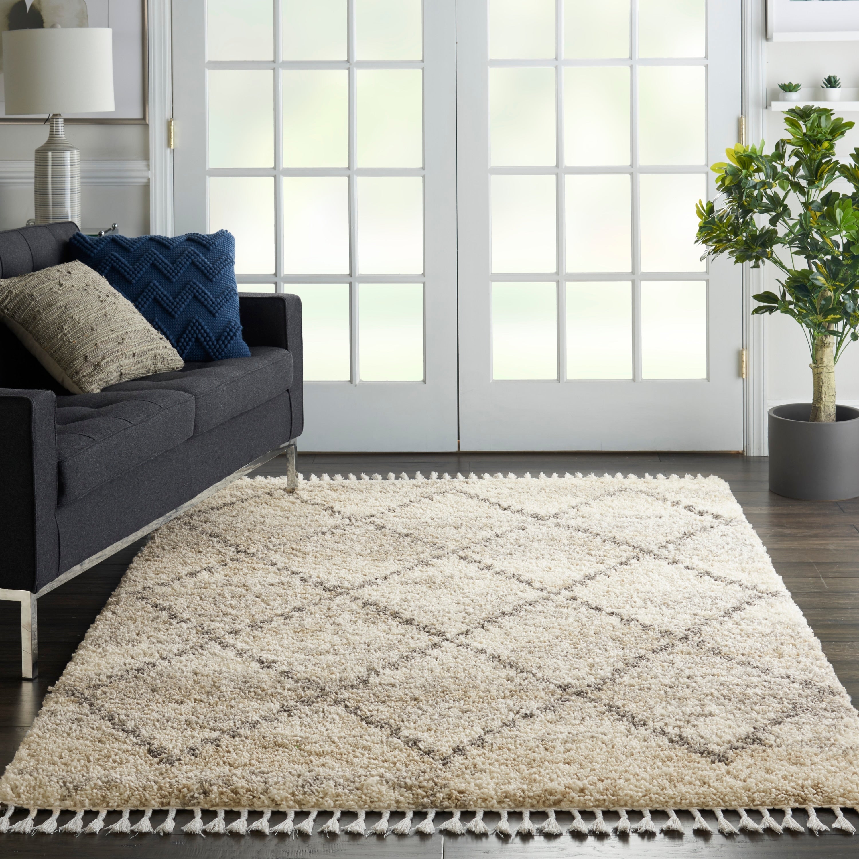 Carson Carrington Hjaltaryd Scandinavian Diamond Trellis Shag Rug