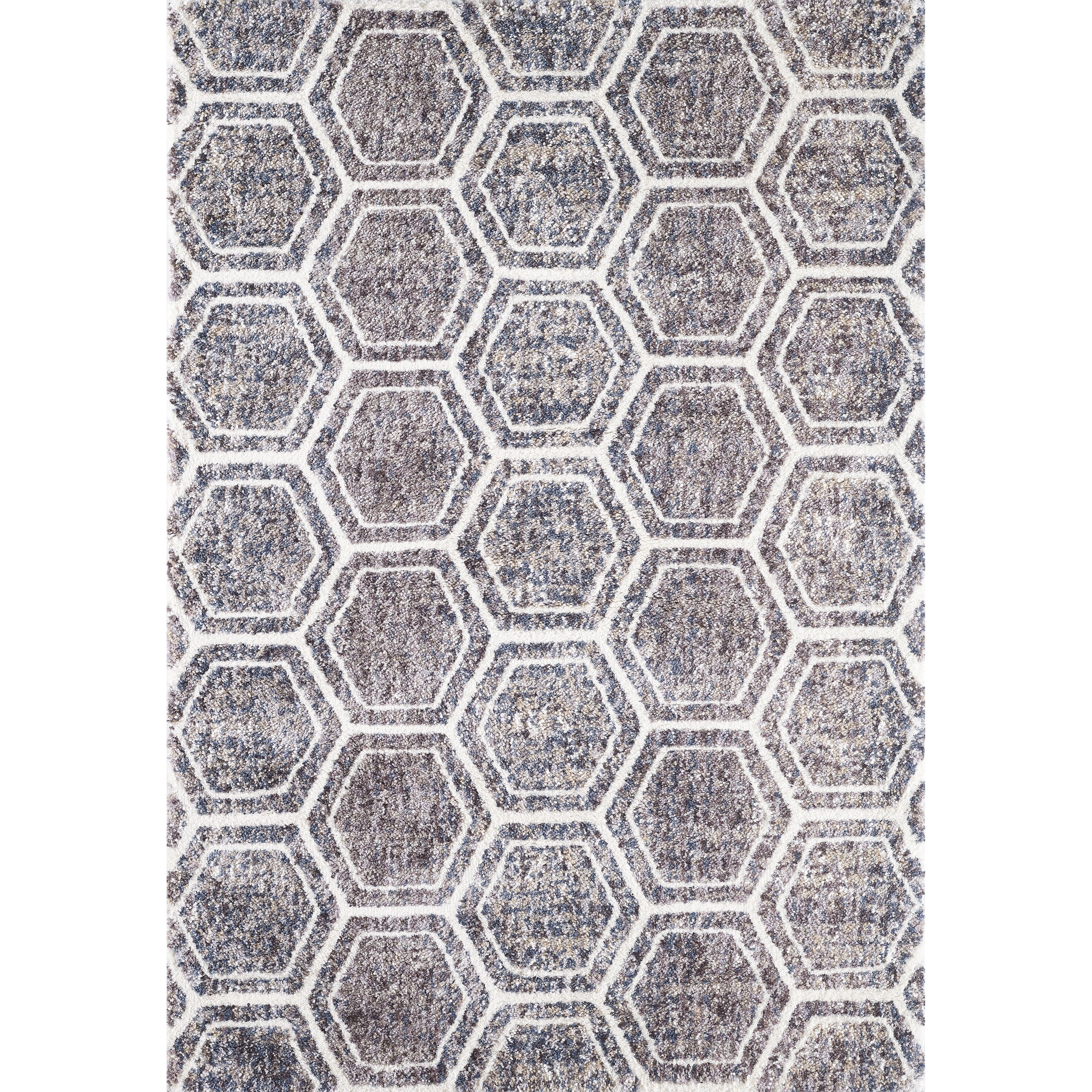 Carson Carrington Hogsrum Mid Century Honeycomb Shag Rug With Fringe