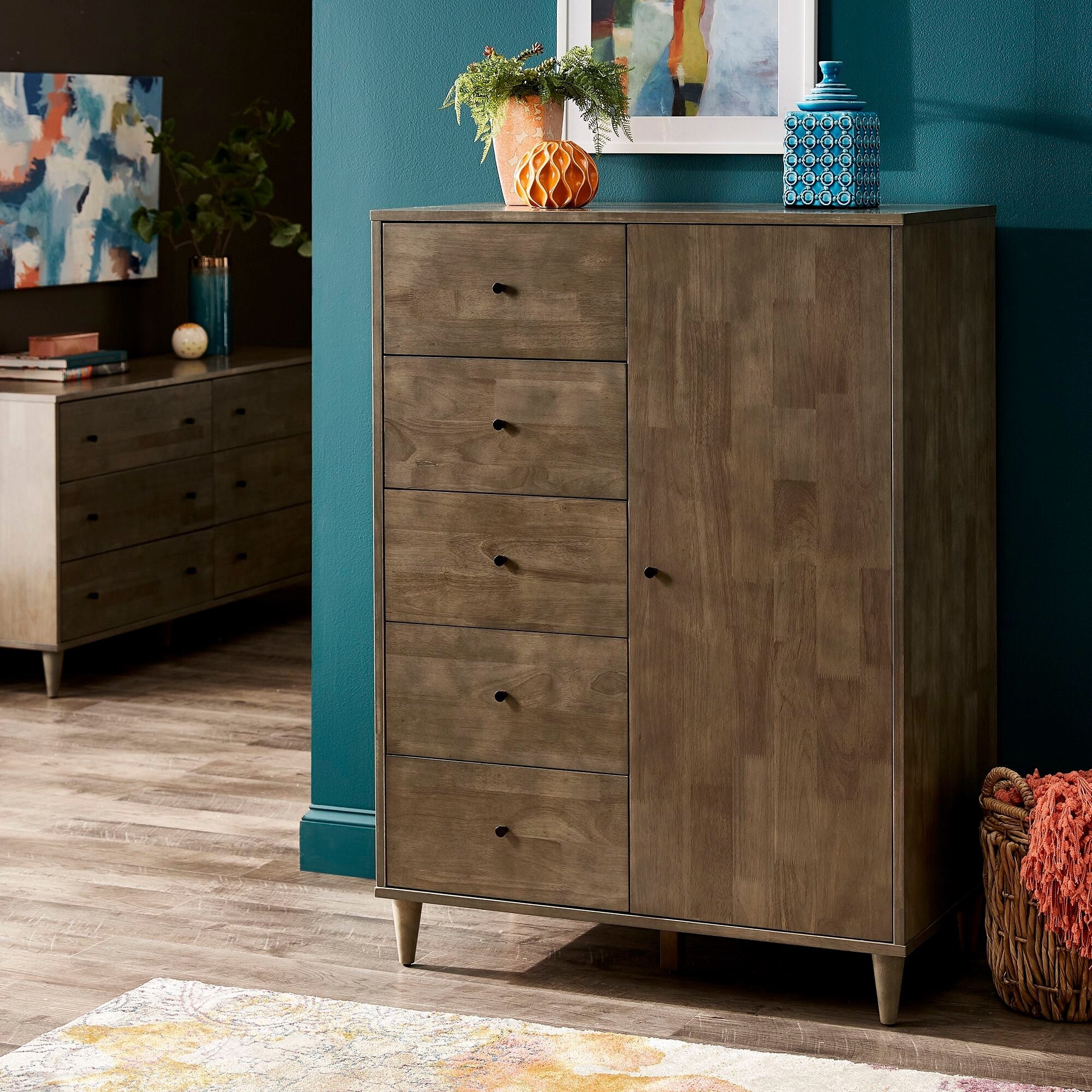 Carson Carrington I Love Living Mallory Light Charcoal Grey Armoire