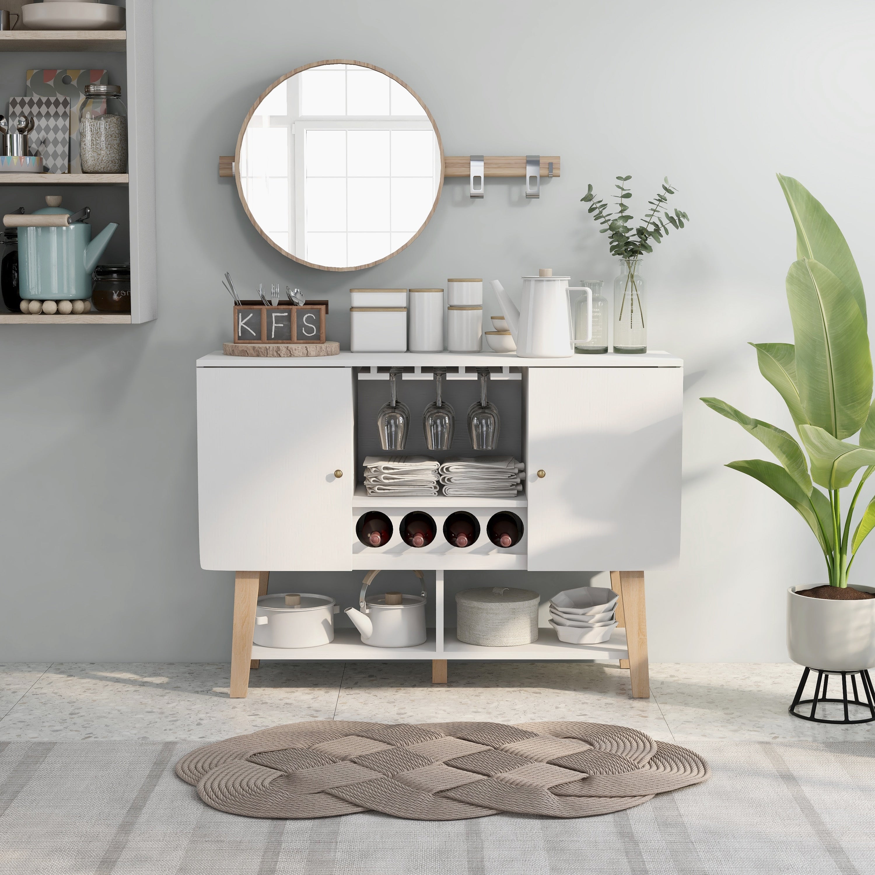 Carson Carrington Ingrirud Modern 4 Bottle Buffet Server