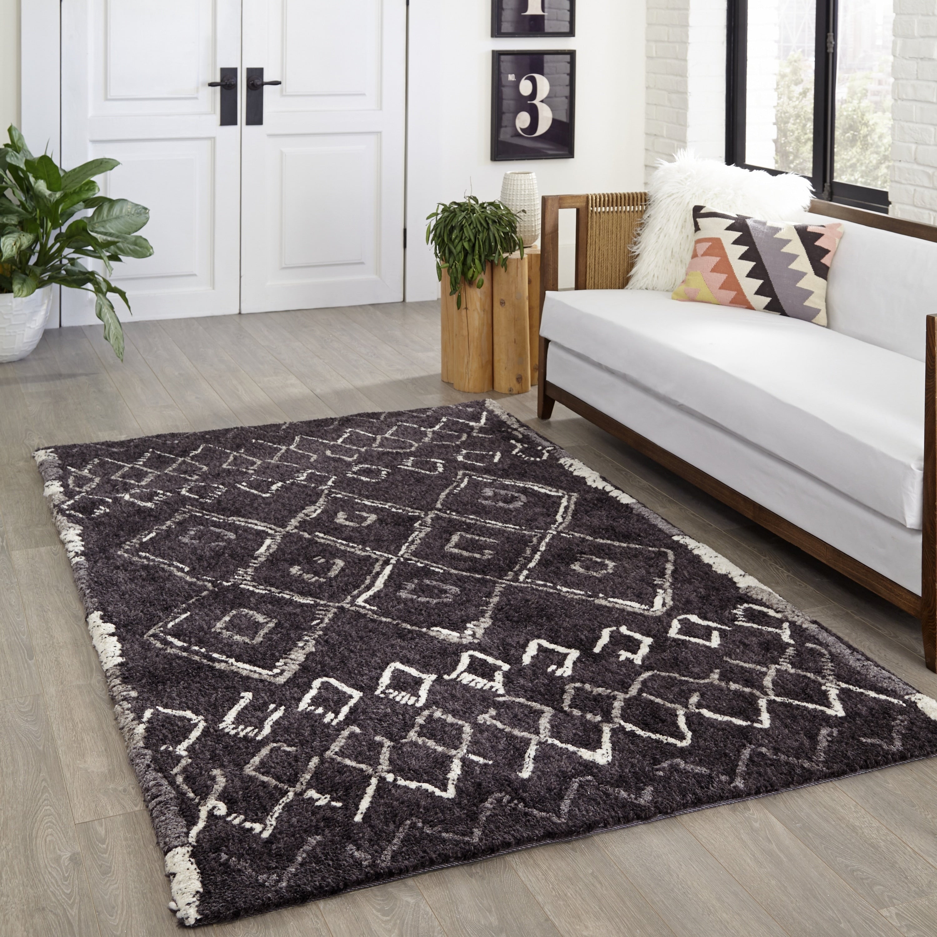 Momeni Margaux Black Tufted Rug 9 X 12