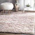 Carson Carrington Jyvaskyla Soft And Plush Moroccan Diamond Shag Area Rug 4 X 6