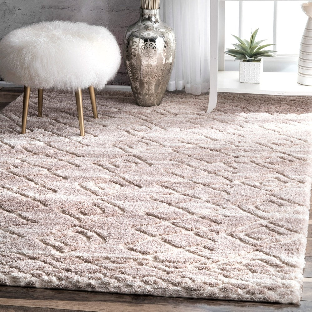 Carson Carrington Jyvaskyla Soft And Plush Moroccan Diamond Shag Area Rug 4 X 6