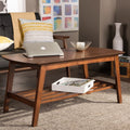 Carson Carrington Karkkila Mid Century Modern Scandinavian Style Dark Walnut Coffee Table