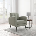 Carson Carrington Keflavik Mid Century Dove Grey Linen Arm Chair