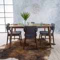 Carson Carrington Kemi Mid Century 5 Piece Wood Large Dining Table Set