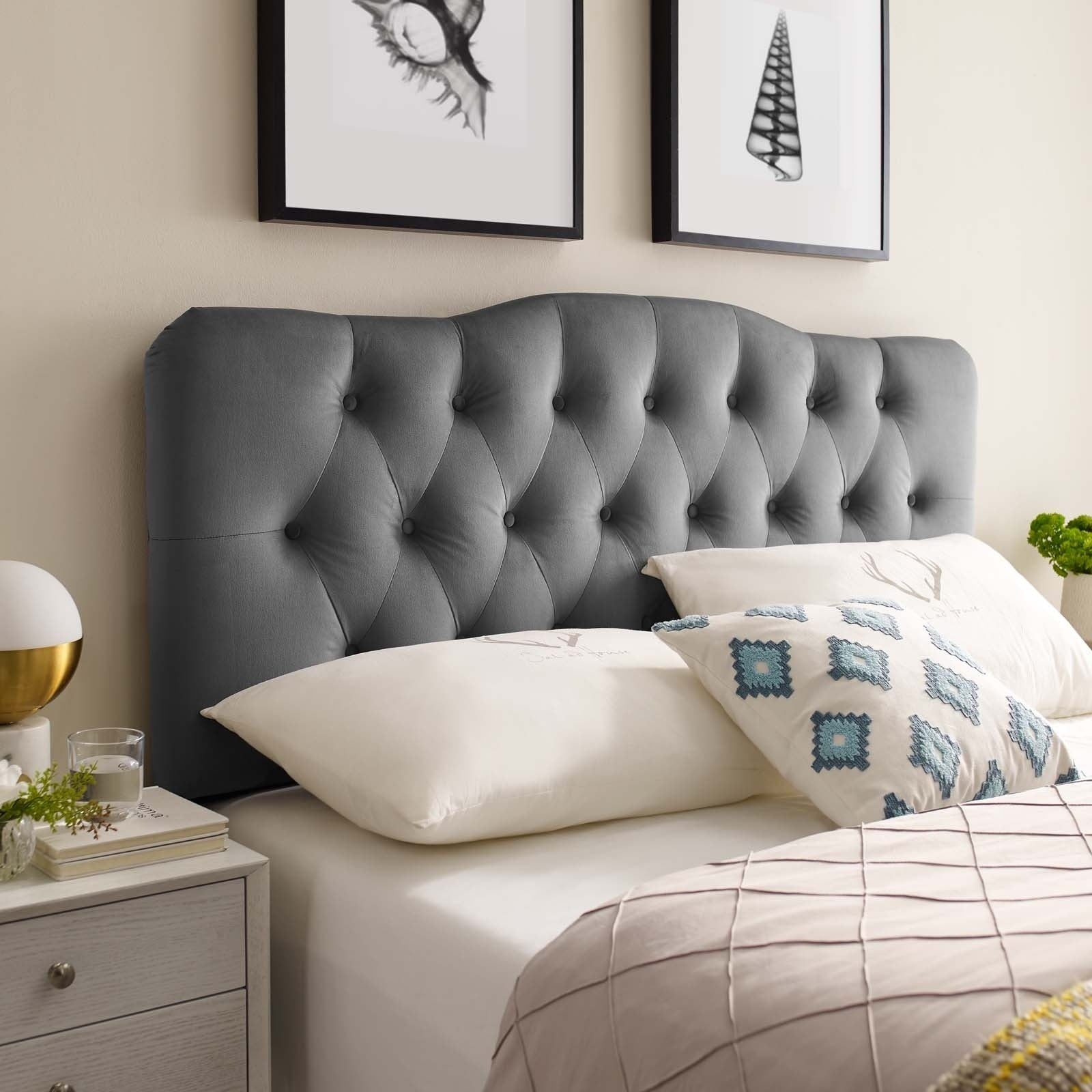 Annabel Twin Diamond Tufted Performance Velvet Headboard
