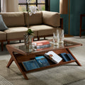 Carson Carrington Naglestad Pecan Coffee Table With Tempered Glass