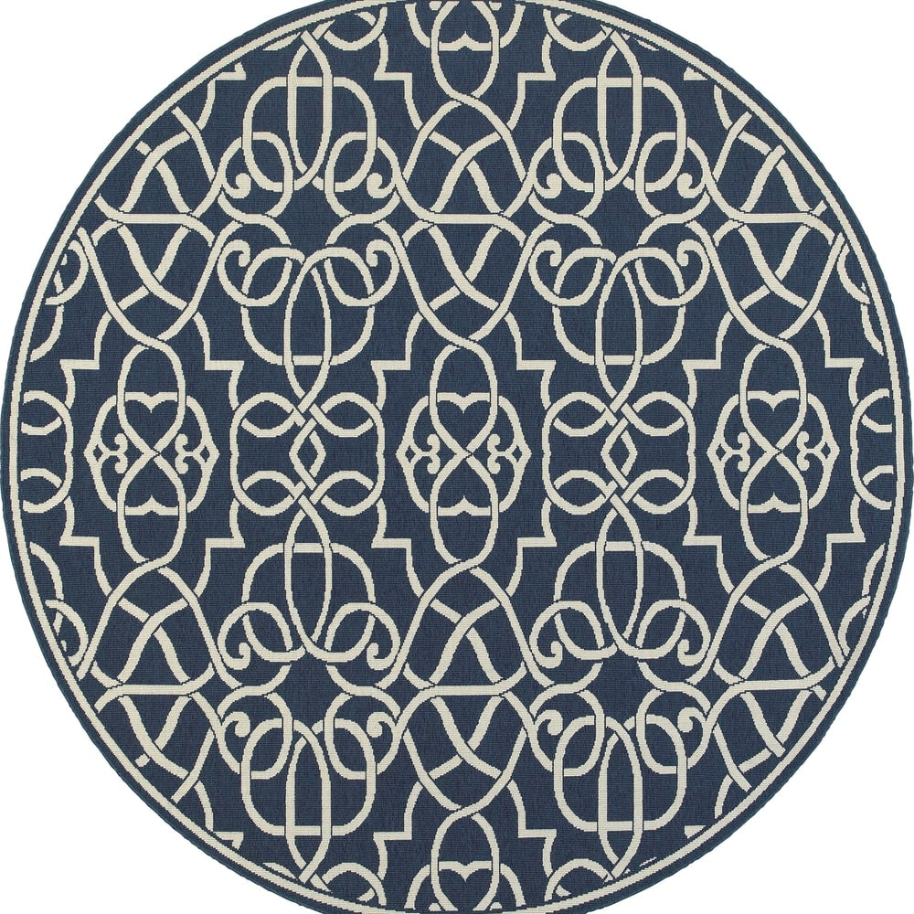 Carson Carrington Nykoping Geometric Navy Ivory Indoor Outdoor Area Rug 67 X 96