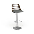 Carson Carrington Oglala Mid Century Modern Walnut Finished Adjustable Bar Stool