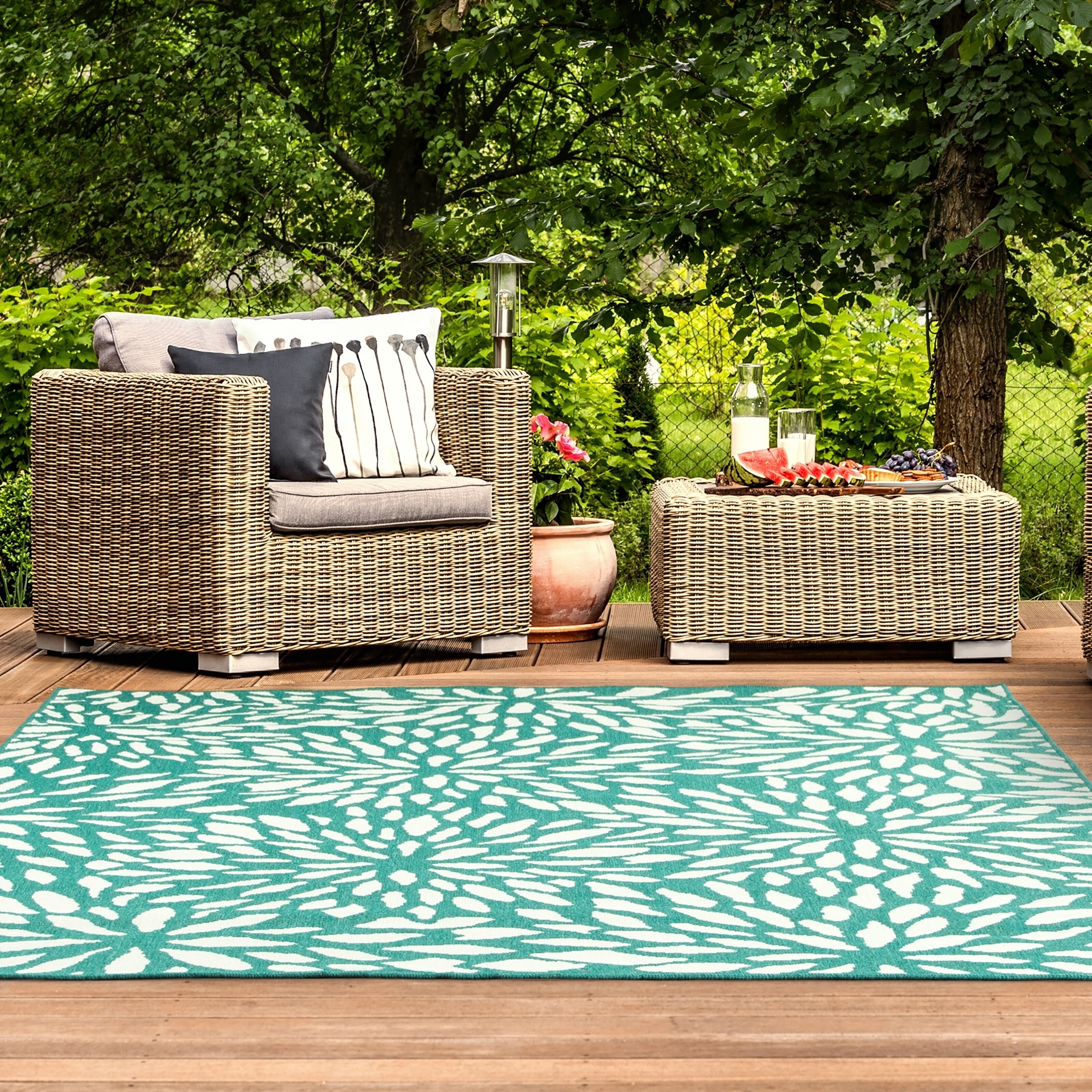 Carson Carrington Partille Blue Ivory Indoor Outdoor Area Rug 86 X 13