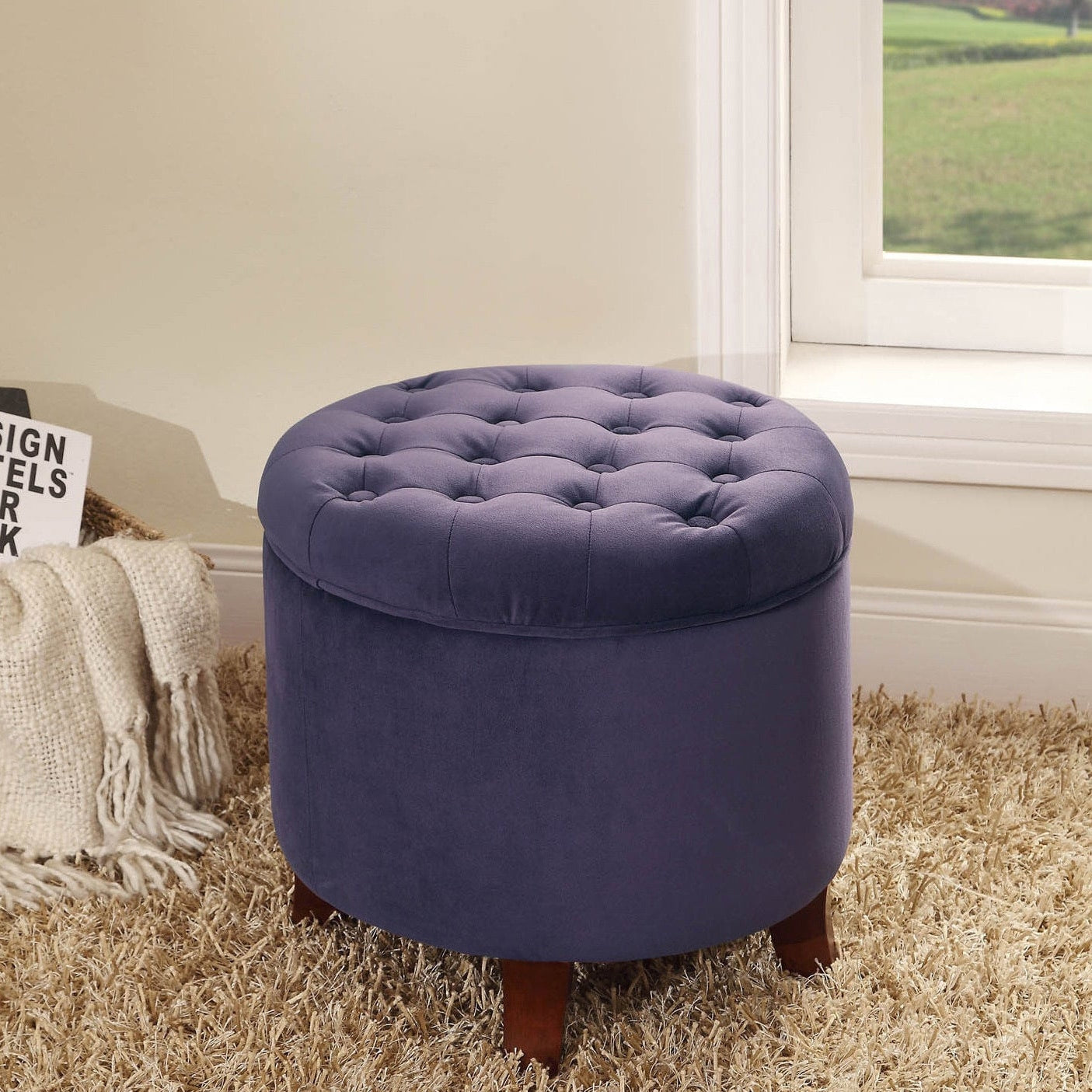 Carson Carrington Ronde Large Round Storage Ottoman