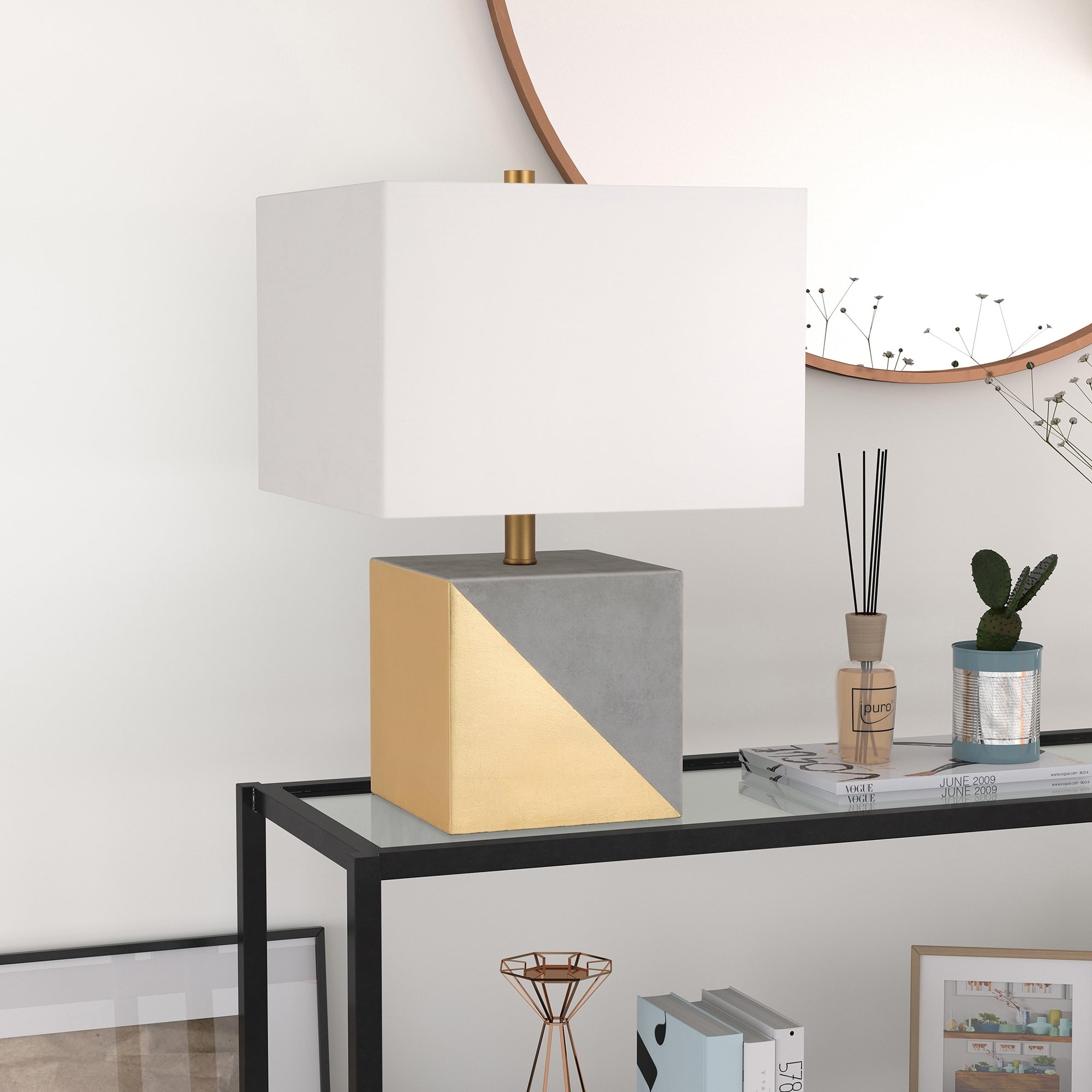 Carson Carrington Saitaniemi Gold Dipped Concrete Table Lamp