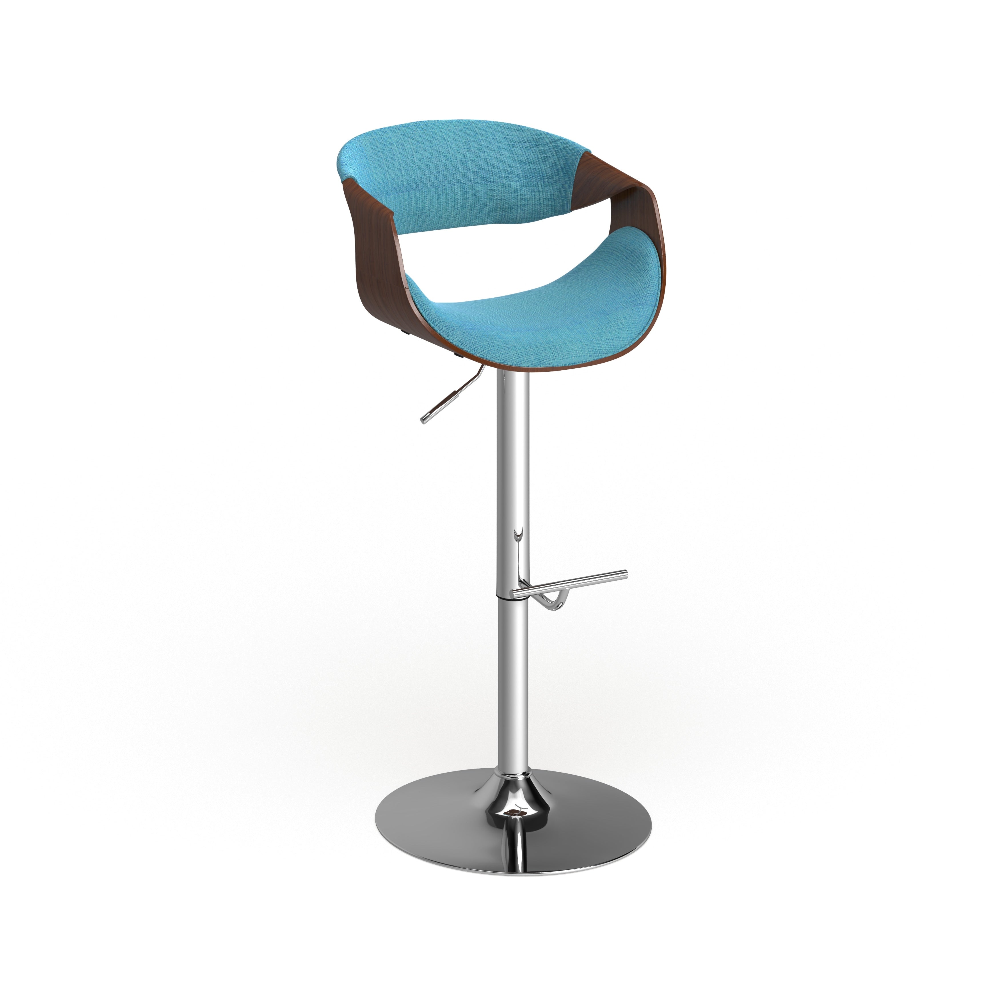 Carson Carrington Sauda Mid Century Modern Walnut Woodadjustable Bar Stool