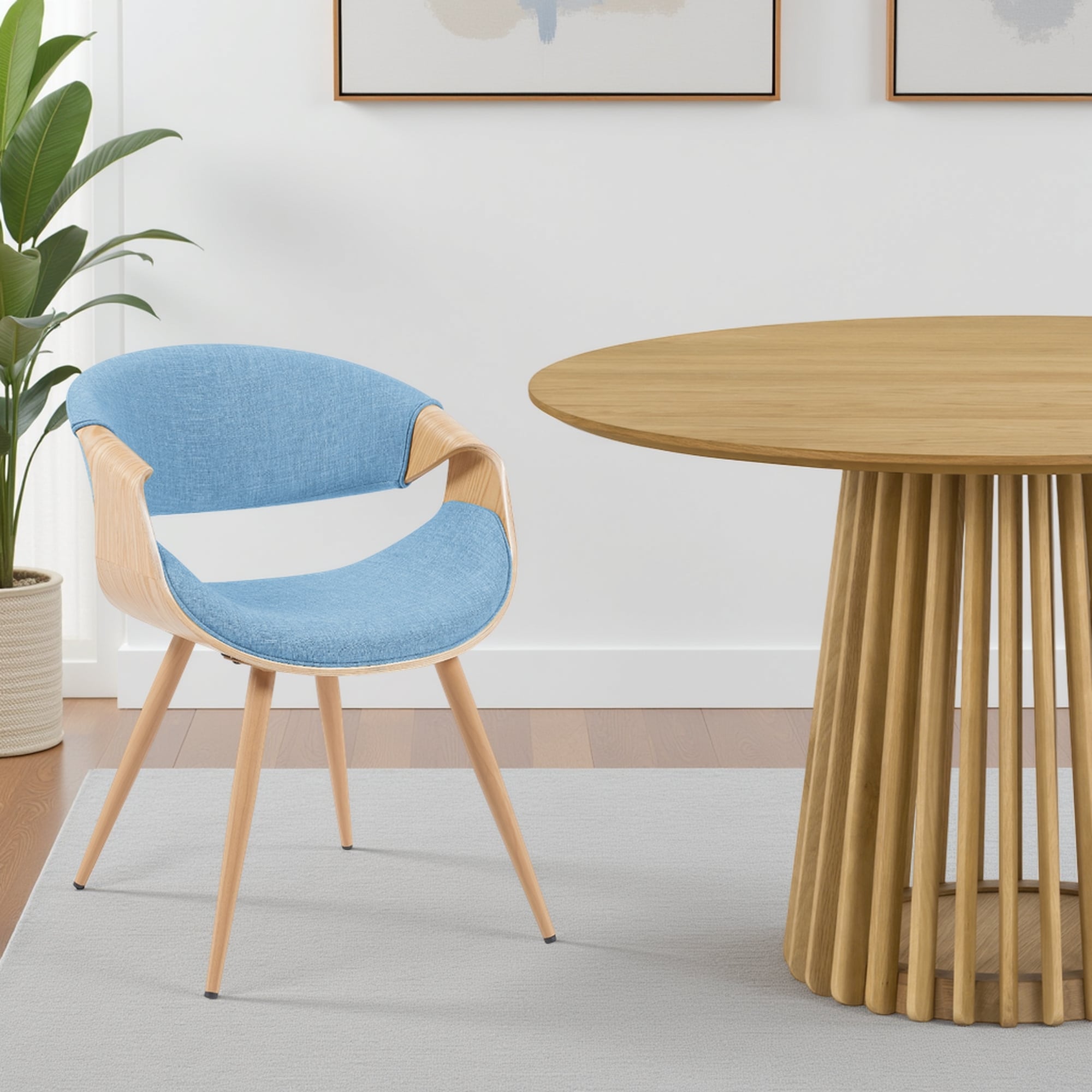Carson Carrington Skibby Walnut Wood And Fabric Mid Century Dining Chair