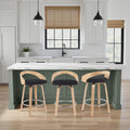 Carson Carrington Skara Walnut Upholstered Wood Barstool