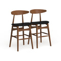 Carson Carrington Solna Mid Century Black Faux Leather Counter Stool Set Of 2