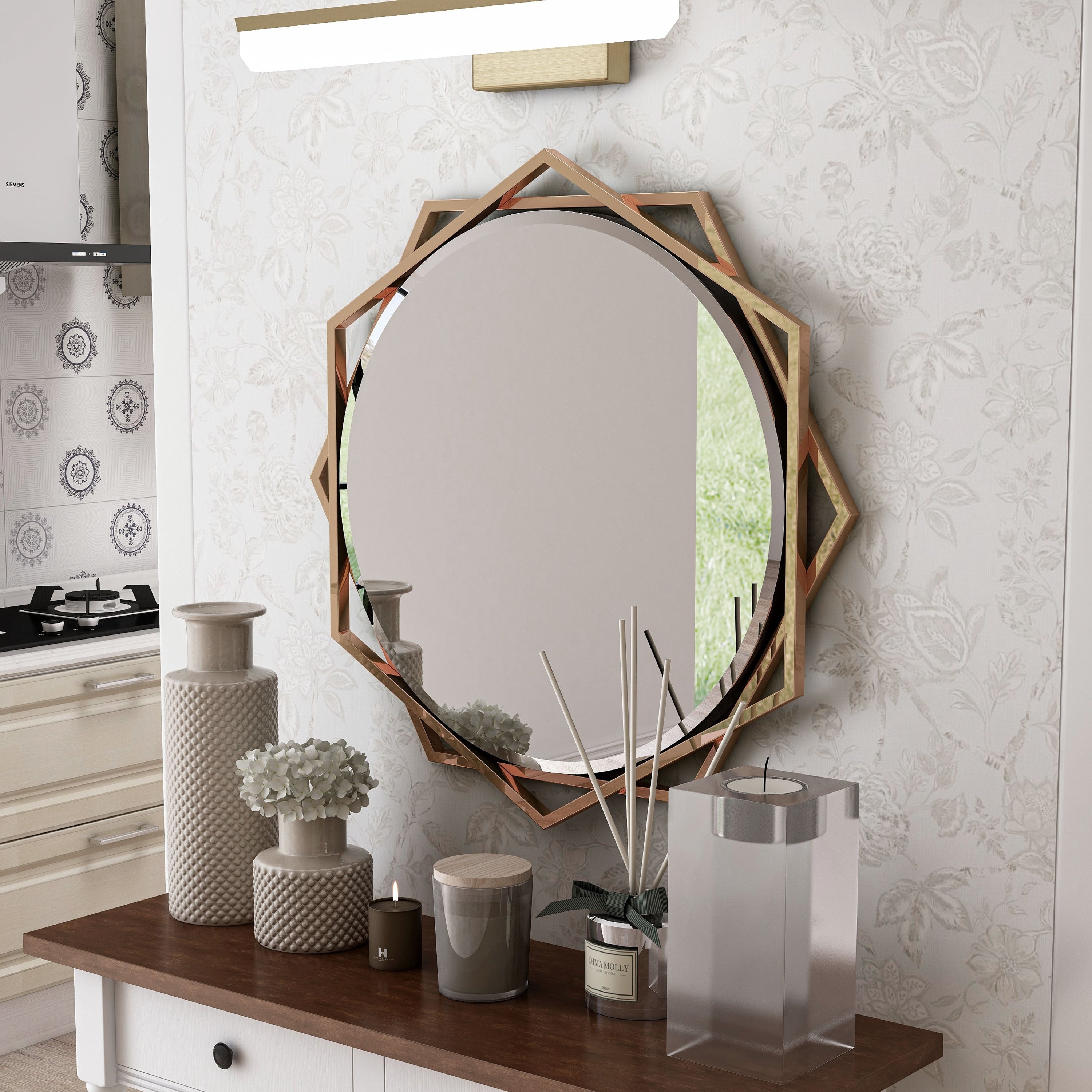 Furniture Of America Corona 5Mm Metal Beveled Wall Mirror