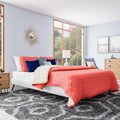 Carson Carrington Storfors White Wood Platform Bed With Round Splayed Legs