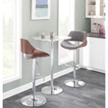 Carson Carrington Sauda Mid Century Modern Walnut Wood And Fabric Adjustable Barstool