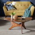 Carson Carrington Telsiai Brown Triangle Wood Coffee Table
