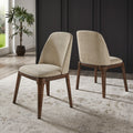 Torin Upholstered Side Chairs With Walnut Legs Set Of 2 By Inspire Q Modern
