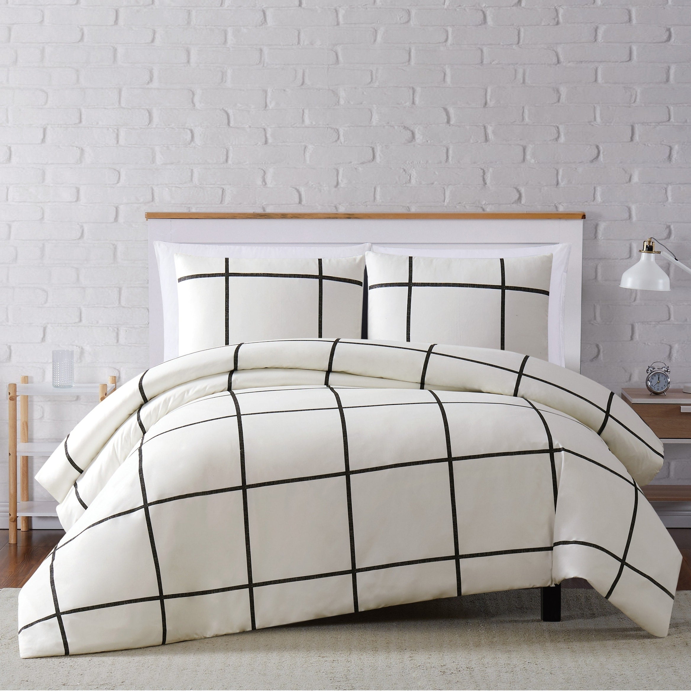 Carson Carrington Tomnas Windowpane 3 Piece Duvet Set