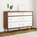Carson Carrington Trollhattan Mid Century Modern White And Walnut Wood 6 Drawer Storage Dresser