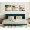 Carson Carrington Uddesbo Modern Green Fabric Walnut Bed