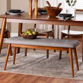 Carson Carrington Ulfshult Mid Century Modern Fabric Dining Bench