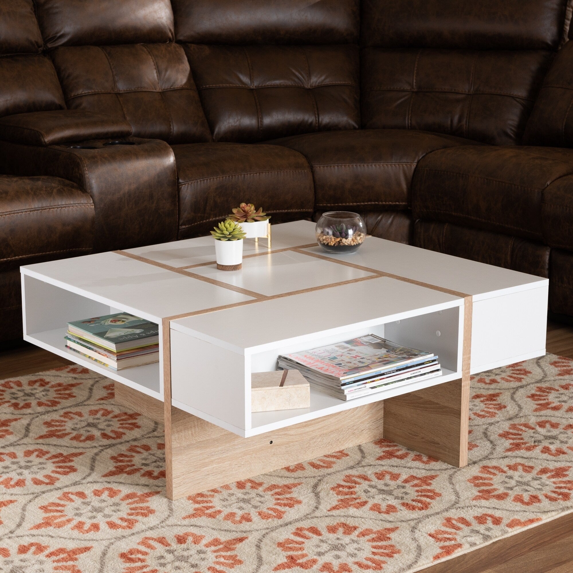 Carson Carrington Uljeshult Modern And Contemporary Wood Coffee Table