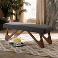 Carson Carrington Ullaberg Mid Century Modern Upholstered Boomerang Bench