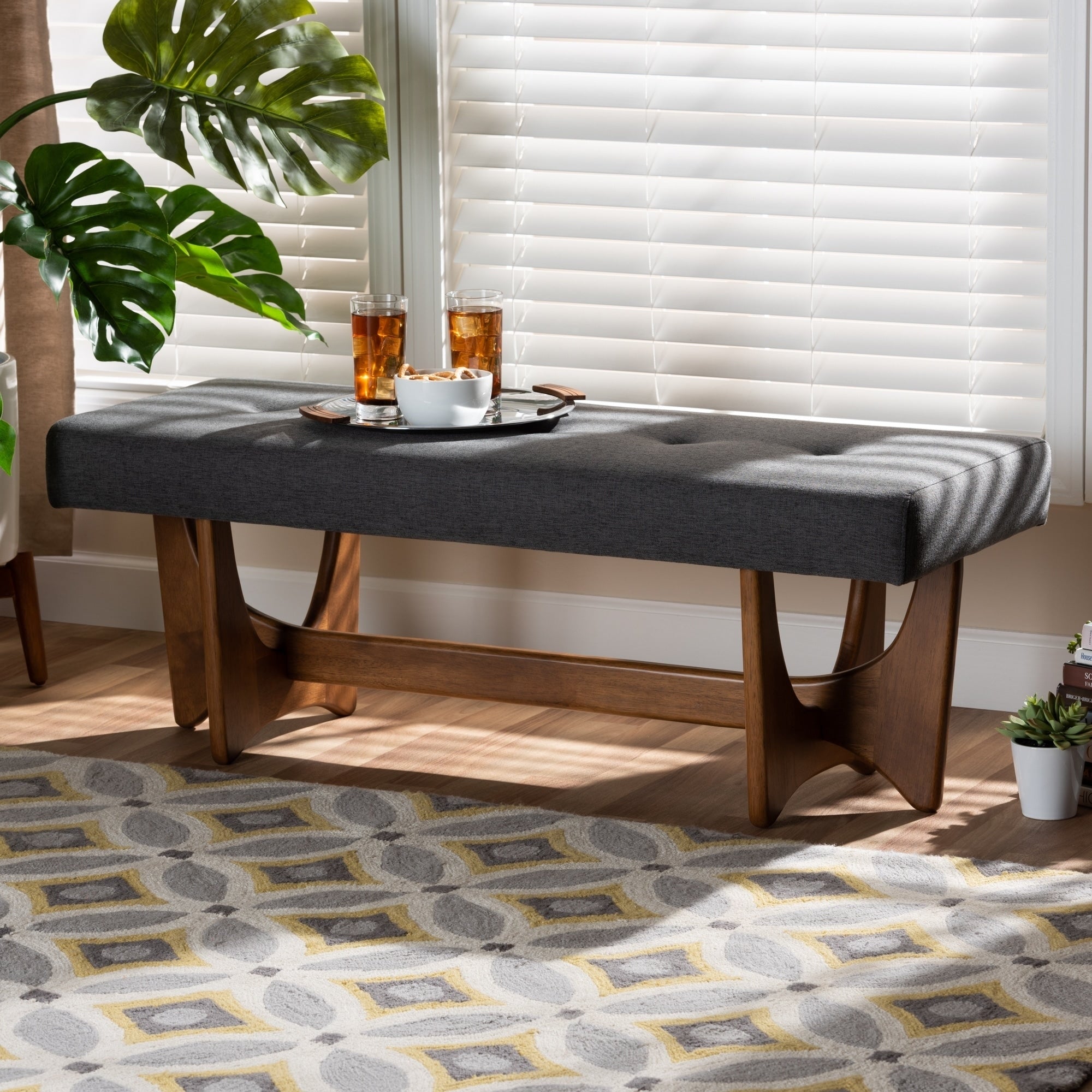 Carson Carrington Ullarp Mid Century Modern Upholstered Bench