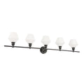 Ivy Terrace Gwyneth Clear Frosted White Brass Iron 5 Light Wall Sconce