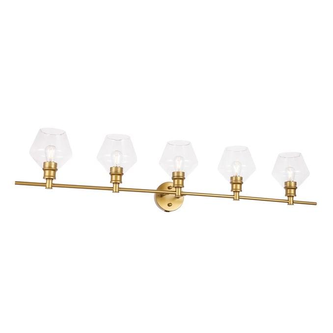 Ivy Terrace Gwyneth Clear Glass Iron 5 Light Wall Sconce