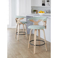 Gardenia Mid Century Modern Upholstered Counter Stools Set Of 2
