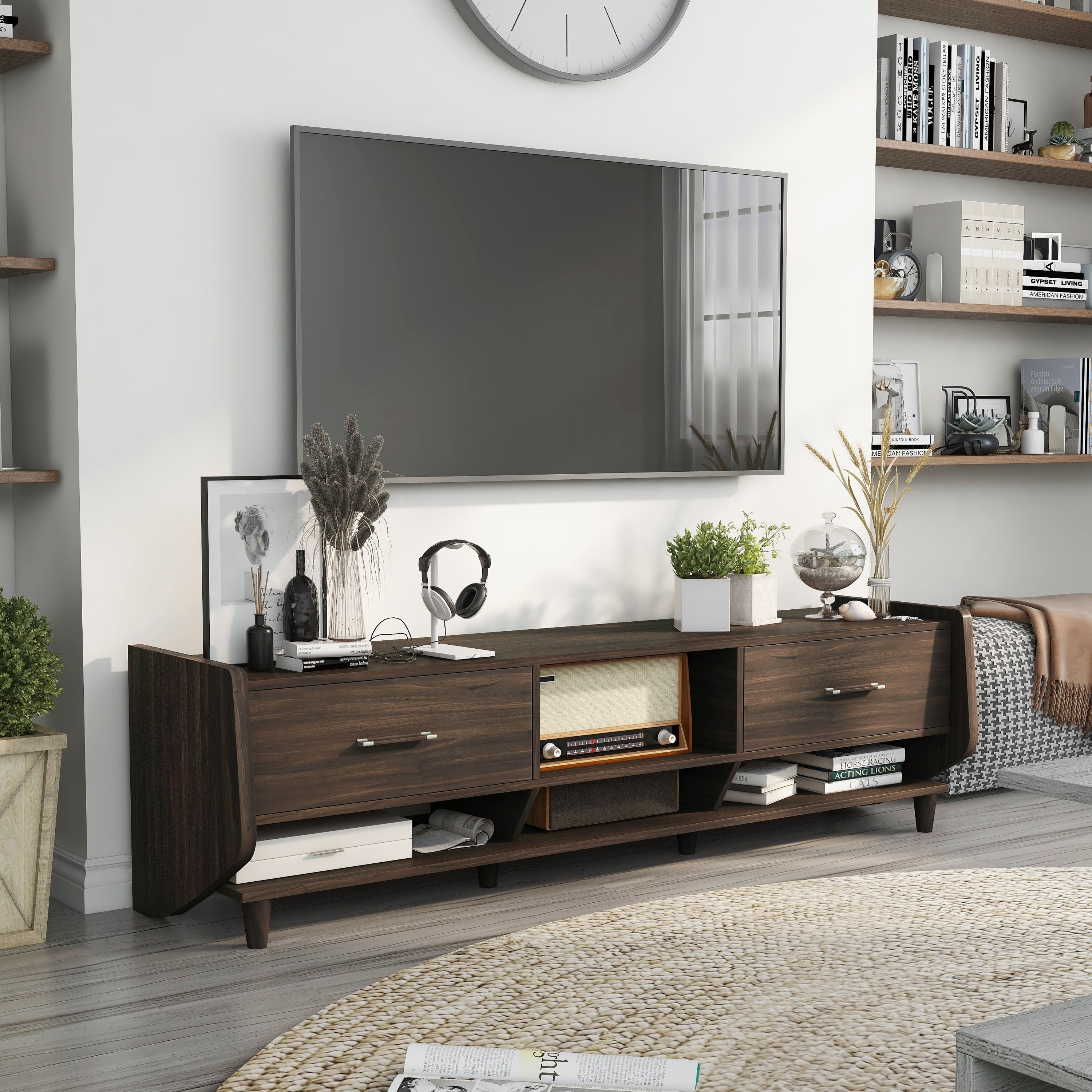 Carson Carrington Vinas Mid Century Modern Tv Stand