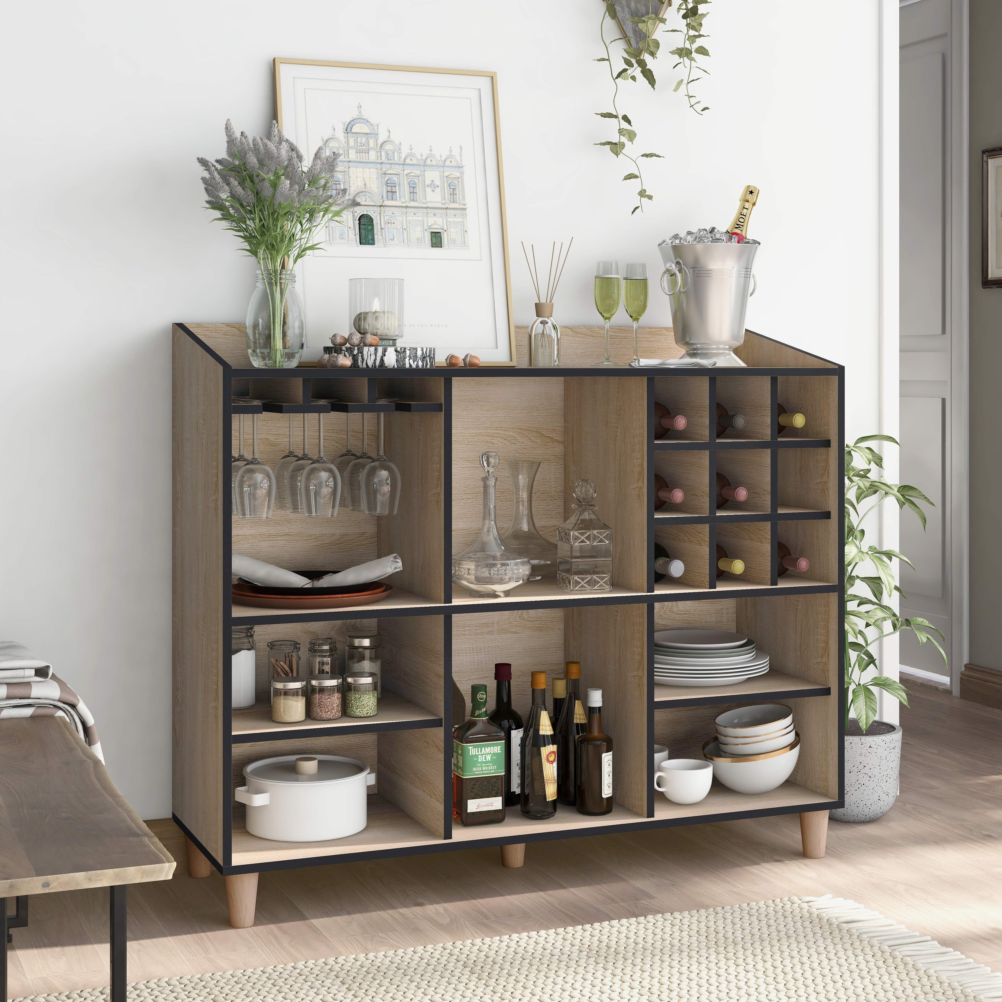Carson Carrington Vinkol Modern Natural Oak Dining Buffet Server