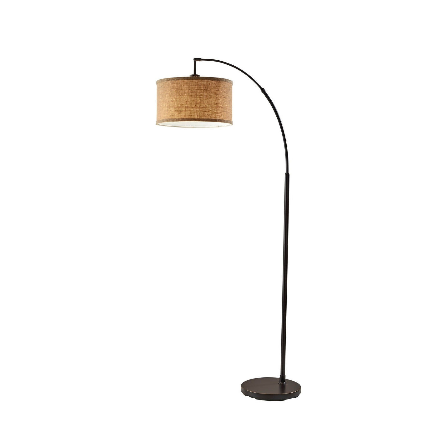 Adesso Burlap Antique Bronze Arc Floor Lamp