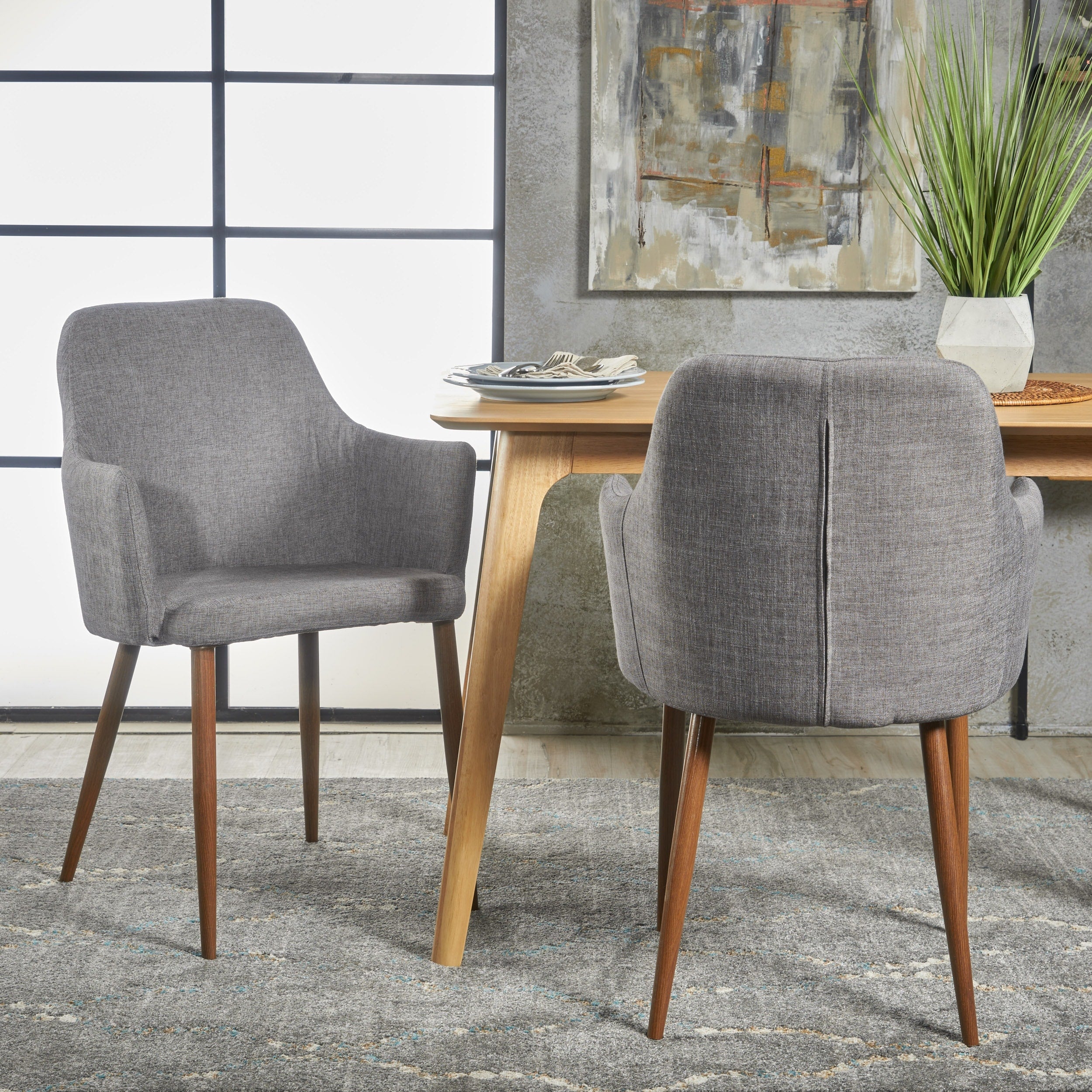 Carson Carrington Pori Mid Century Modern Fabric Dining Chair Set Of 2